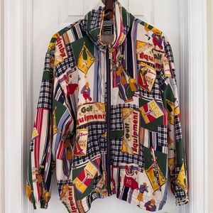 VTG Iconic 80s EVR Div Rousso Apparel Group Pure Silk Golf Bomber Jacket